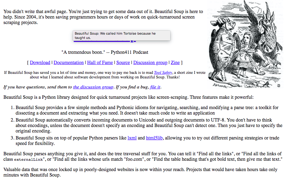BeautifulSoup’s Home page